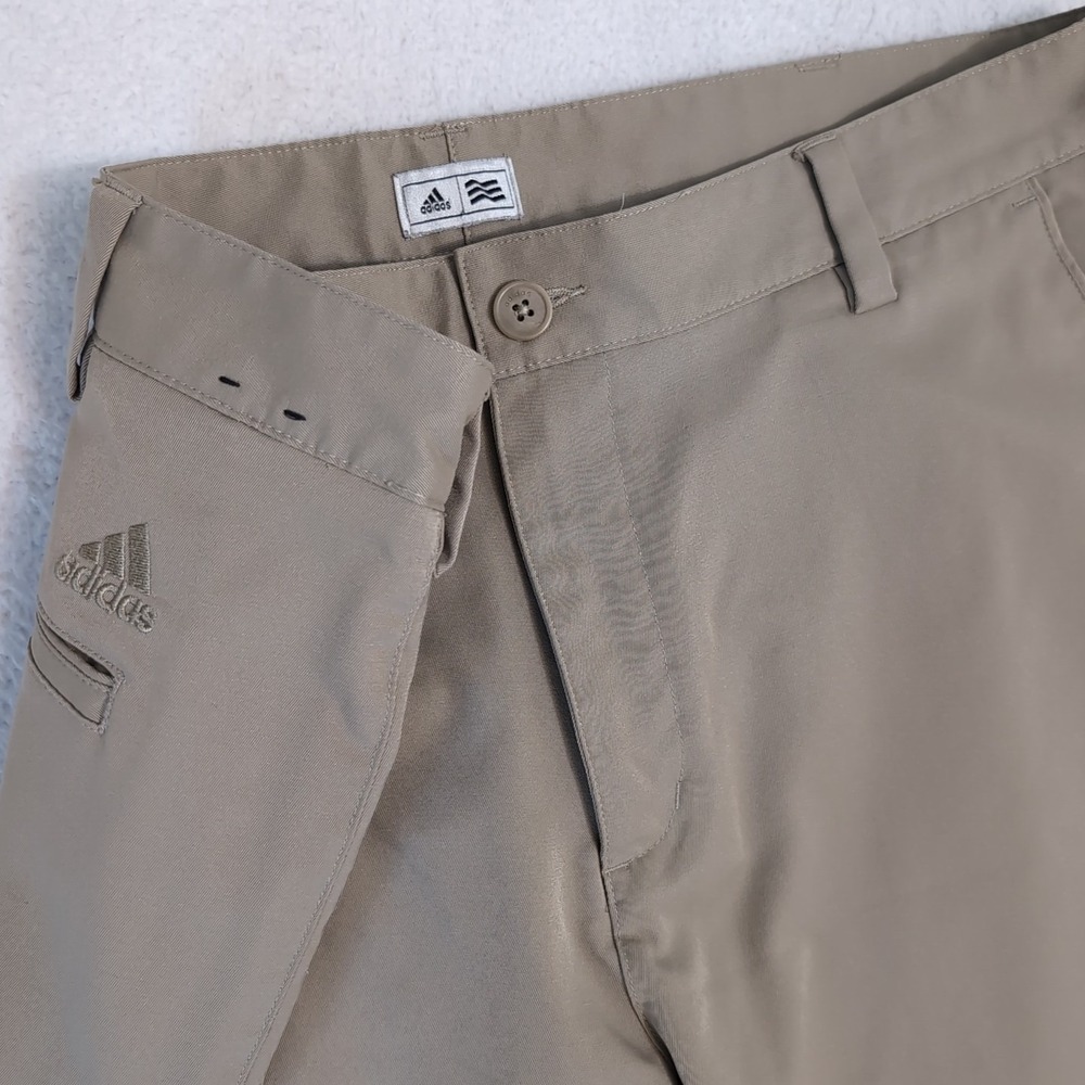 Adidas Pants Mens 34x34 Lightweight Beige Flat Front Straight Grip /Poly